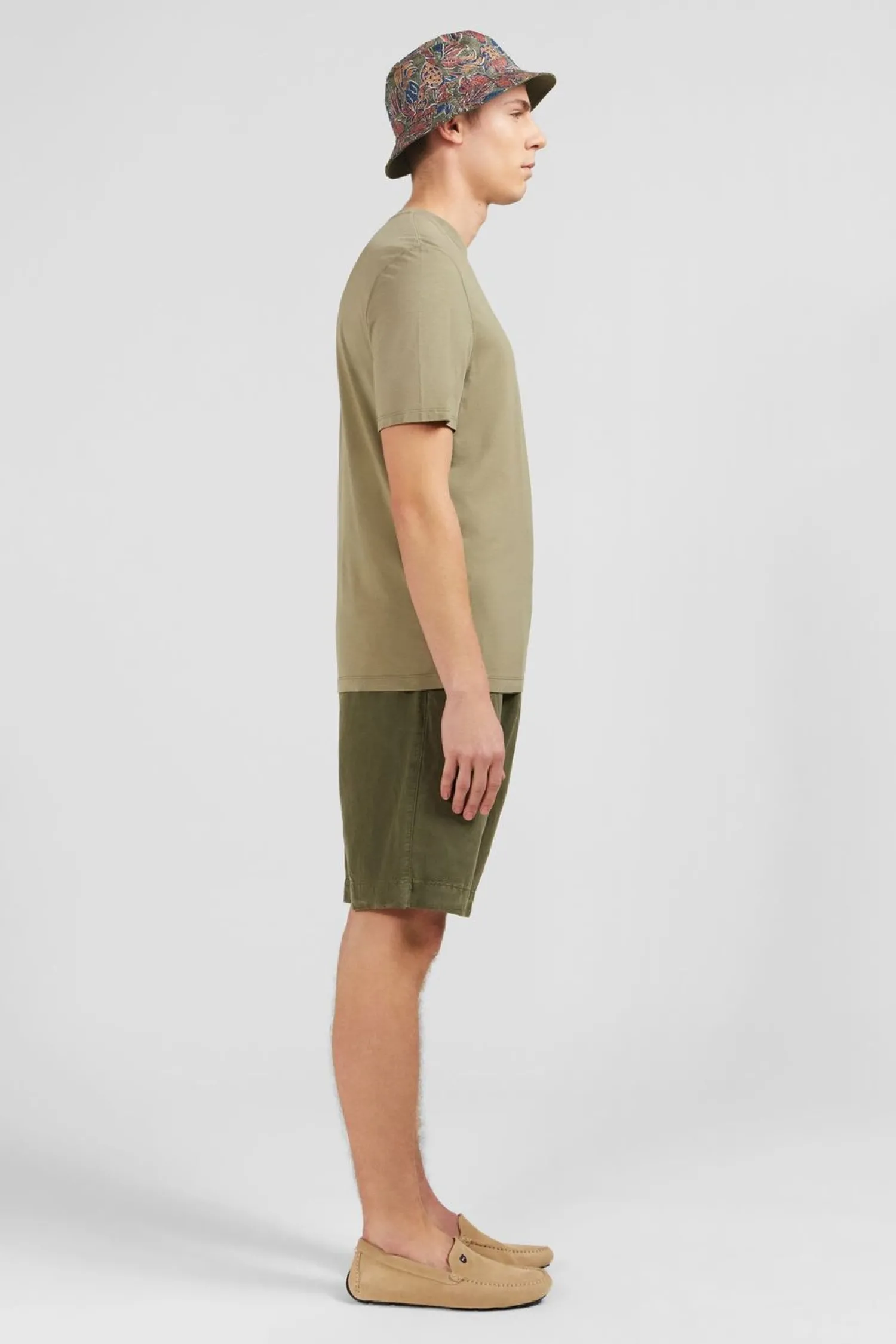 Discount T-hirt anche Courte Kaki Uni Homme T-Shirts