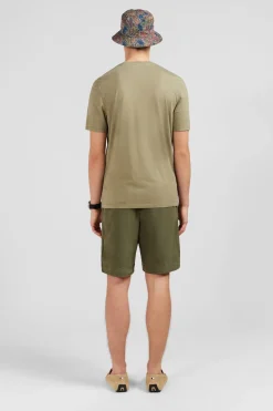 Discount T-hirt anche Courte Kaki Uni Homme T-Shirts