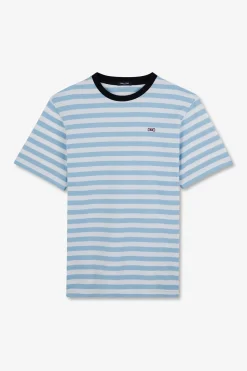 Online T-hirt anche Courte Raye Beu En Coton Pia Homme T-Shirts