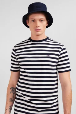 Hot T-hirt anche Courte Raye Beu arine En Coton Pia Homme T-Shirts