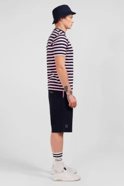 Discount T-hirt anche Courte Raye Roe En Coton Pia Homme T-Shirts