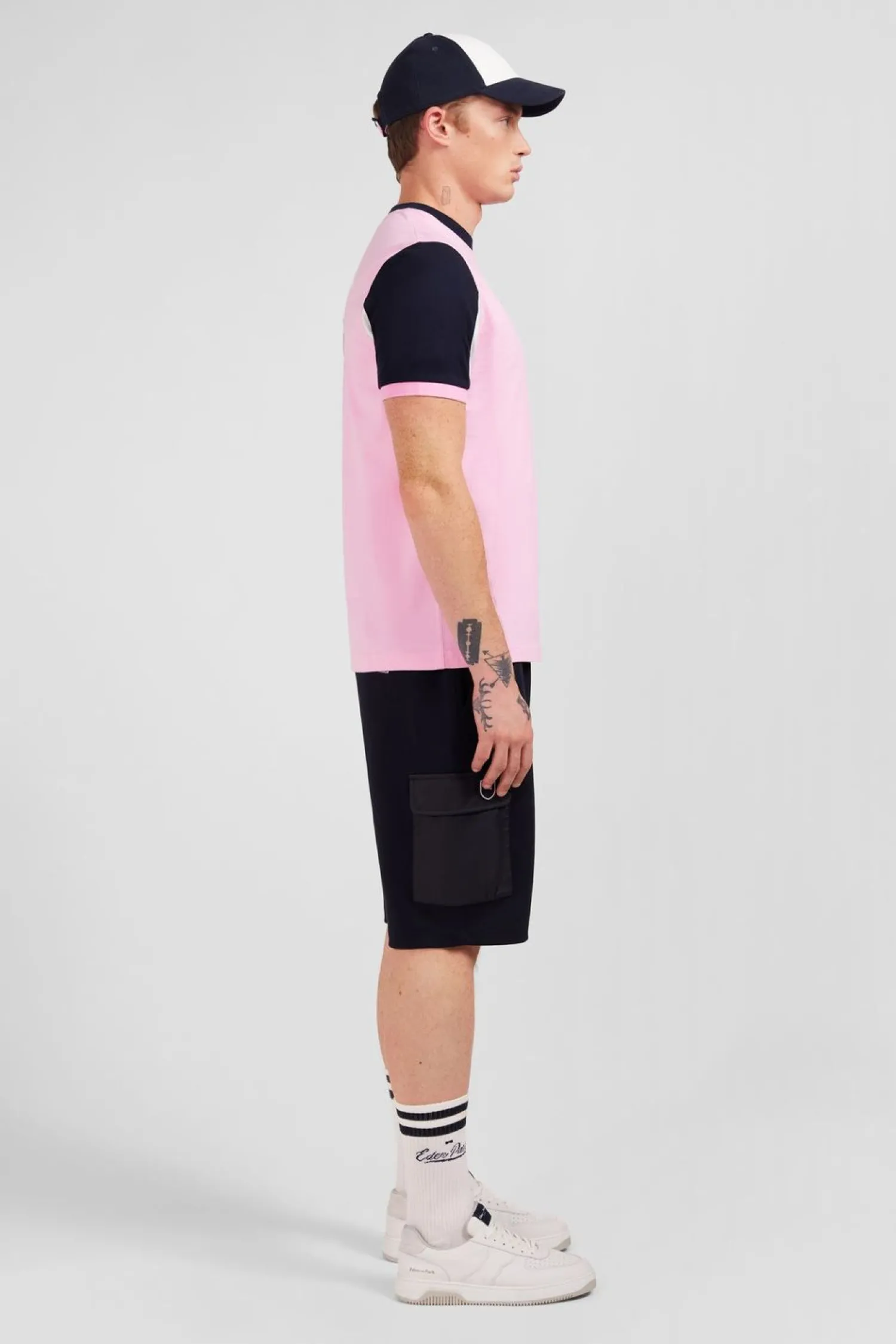 New T-hirt anche Courte Roe En Coton Broderie Nuero 10 Homme T-Shirts