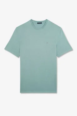 Discount T-hirt anche Courte Vert Uni Homme T-Shirts