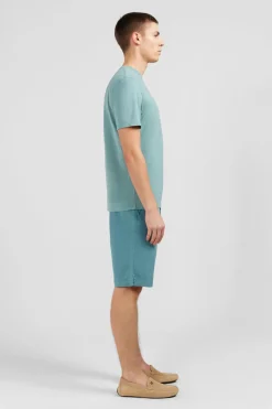 Discount T-hirt anche Courte Vert Uni Homme T-Shirts