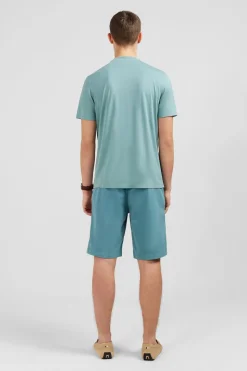 Discount T-hirt anche Courte Vert Uni Homme T-Shirts