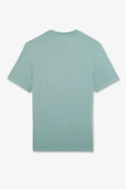 Discount T-hirt anche Courte Vert Uni Homme T-Shirts