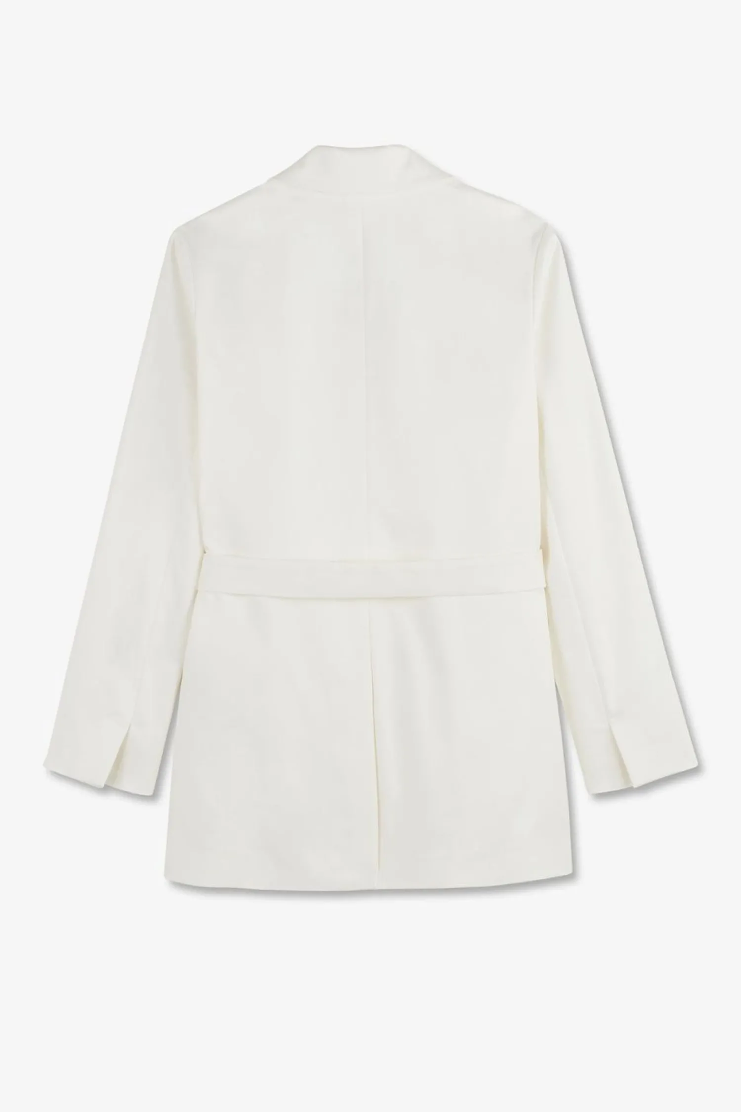 Veste Blazer Ecrue Ceinturee En Coton Stretch Femme Vestes